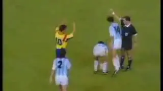 Hagi and Maradona fouling each other WC 90