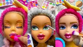 ASMR Satisfying Unboxing Review Mannequin Makeup Blush Purple pink blue Skincare Sounds Video Fast
