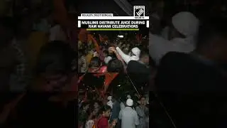 People from Muslim community in Kolkata distribute juice during Ram Navami celebrations