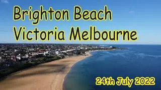 Brighton Beach Aerial View 4K || Victoria, Australia #melbournebeach #aerialview
