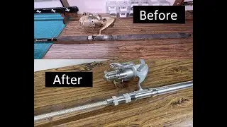 Before and after fishing rod build and restoration