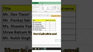 How to split cells in excel | Quickly split cells in Excel | Text to column in excel in Hindi #shot