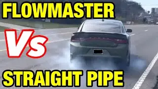 Dodge Charger Scat Pack 6.4L HEMI V8: FLOWMASTER OUTLAWS против STRAIGHT PIPE!