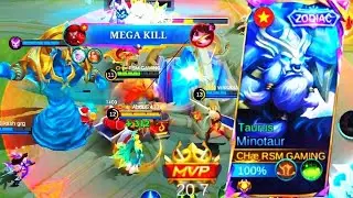 Minotaur Super Tank!! Best Build Unkillable MVP Gameplay!! Build Top Global Minotaur MLBB
