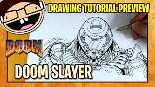 [PREVIEW] How to Draw the DOOM SLAYER (Doom Video Game Series) | Tutorial Time Lapse