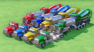 TRANSPORT WITH COLORS | MIXER TRUCK | FLATBED TRAILER | SATISFYING GAMEPLAY | FS22 #20