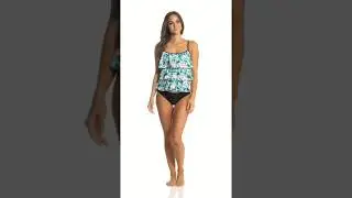 Maxine Brushstroke Tiered Tankini Top | SwimOutlet.com