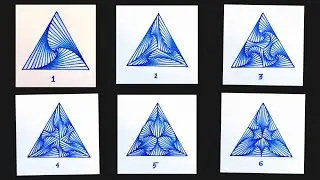 6 SINGLE PATTERN DESIGN IN A TRIANGLE | GEOMETRIC DESIGN | ZANTANGLE DESIGN | RAINBOW ART
