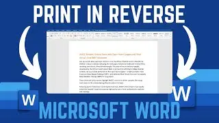 How To Print Pages In Reverse Order In Microsoft Word