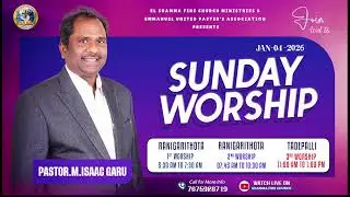11.01.2025 ||Sunday Worship-1|Shamma Fire Church-Pas.#Isaac Garu #Vijayawada #Live