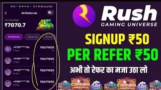 RUSH UNLIMITED REFER BYPASS TRICK | TODAY NEW EARNING APP | TODAY NEW REFER AND EARN APP