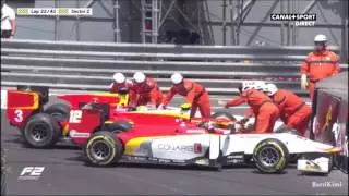 FIA F2 Monaco 2017 Race1 Deletraz Visoiu Collision