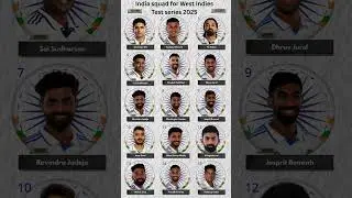 India squad for West Indies Test series 2025#INDvsWI #NewEra #ShubmanGill #CaptainGill