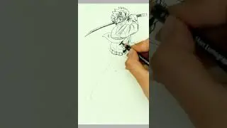 ✏️ Stickman Drawing &ndash; Shinazugawa Sanemi ⚔️ (Demon Slayer) #shorts