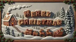 Merry Christmas Frame TV Art | Christmas Village Screensaver Background For Your TV ☃️🎁