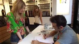 Amalia watches artist Dan Parent sketch Archie Comics