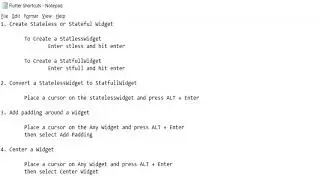 Flutter Important Shortcuts