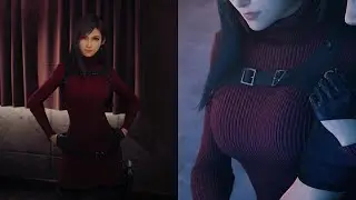 Tifa Wears Ada Wong's Red Turtleneck Dress from Resident Evil 4 (2023) | Final Fantasy VII Remake