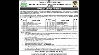 Punjab Enforcement & Regulatory Authority Jobs 2025 | PERA Latest Vacancies Lahore