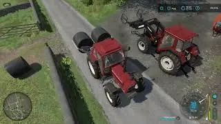 FS22 - Calmsden Farm #9 | New Holland 110-90 drawing silage bales with double bale lifter