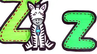 [Learn the ABCs] Z and z | Zebra Zipper  | Colors and Alphabets Marker drawings