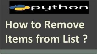 How to Remove Items from List ? |  Remove Elements From List