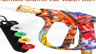 4350psi high-pressure water gun, beautiful graffiti painting, 1L foam spray gun, 1/4 quick