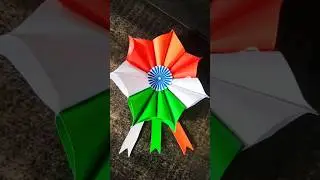 Tricolor Badge making ideas for kids🤗#trending#kids#diy#shorts#subscribe🙏🏻