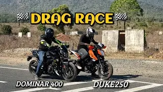 Ktm duke250 vs Bajaj dominar400 drag race