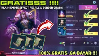 CARA MENDAPATKAN BORDER AVATAR,EMOTE ,EFFECT RECALL MOBILE LEGENDS GRATIS | EVENT EPARTY 515 MLBB