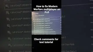 How to fix Modern Warfare multiplayer on Ps5 (Check Comments)