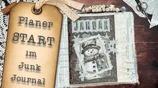 January Junk Journal | Meine erste Seite im neuen Journal | First Page · January Cover Page