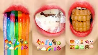 ASMR MUKBANG 10 минут едят звуки для сна / Satisfying emoji еда шоу