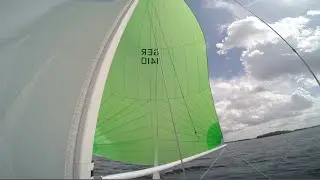 J22 Spinnaker Sailing with the new one in light green!