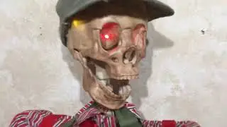 Pan Asian Creations Life Size Animated Baseball Vendor Skeleton