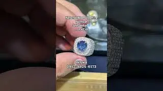 Natural Blue Sapphire💎Sri Lanka NH(No Heat)⚖️1,87 ct Di Balut Ring Silver Micro Setting,Harga 4,5jt