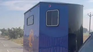 Small horse trailer made by bullston . Horse float manufacturer camping caravans manufacturer