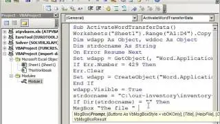 Import Data from Excel into Word Automatically Using VBA