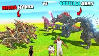 CHOP MECHA HYDRA vs SHINCHAN AMAAN GODZILLA ARMY ENDER DRAGON TEAM in Animal Revolt Battle Simulator