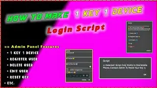How To Make Game Guardian One Device Login Script | 1 Key 1 Device Login Admin Panel