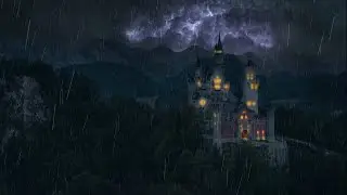 Stormy Fairytale German Castle Ambience | Heavy Rain & Thunder Sounds
