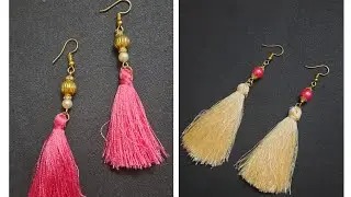 DIY Tassel Earrings !! How To Make Silk Thread Tassel Earrings At Home !! Jewellery Making