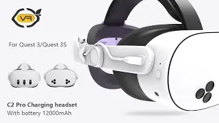 Meta Quest3 and Quest3S Headstrap with extra large 12000 mAh battery