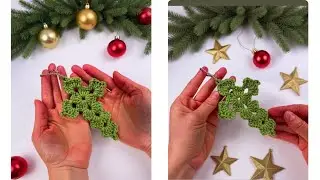 🎅🎄⭐Как связать крючком рождественский крестик ⭐| Вязание крючком рождественского украшения 🎅🎄