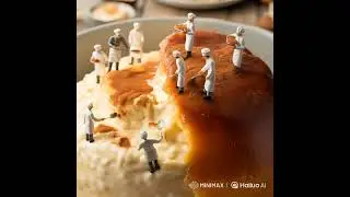 Hardworking veterans #shorts  #aiart  #surreal  #macrophotography   #tinyworld  #breakfast #cake