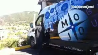 MoJo visit! @reynoldspost brought our company's new mobile journalism van to @marinij for show-and-t