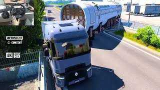 The Hardest 1km Delivery (Airbus A319 Haul) - Euro Truck Simulator 2 | Steering Wheel Gameplay
