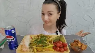 Картофель/Соленья/Рыбка🤤#mukbang#kristinakiss#food#