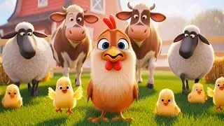 Little Rooster Song 🐓🌾 | Cute 3D Kids Rhyme | Fun to Calm Bedtime Song