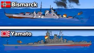 Bismarck VS Yamato | Battleship Animation⚓